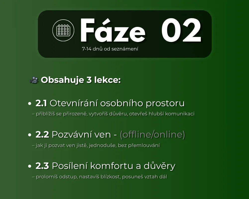 Fáze 02 – Od seznámení k jiskře