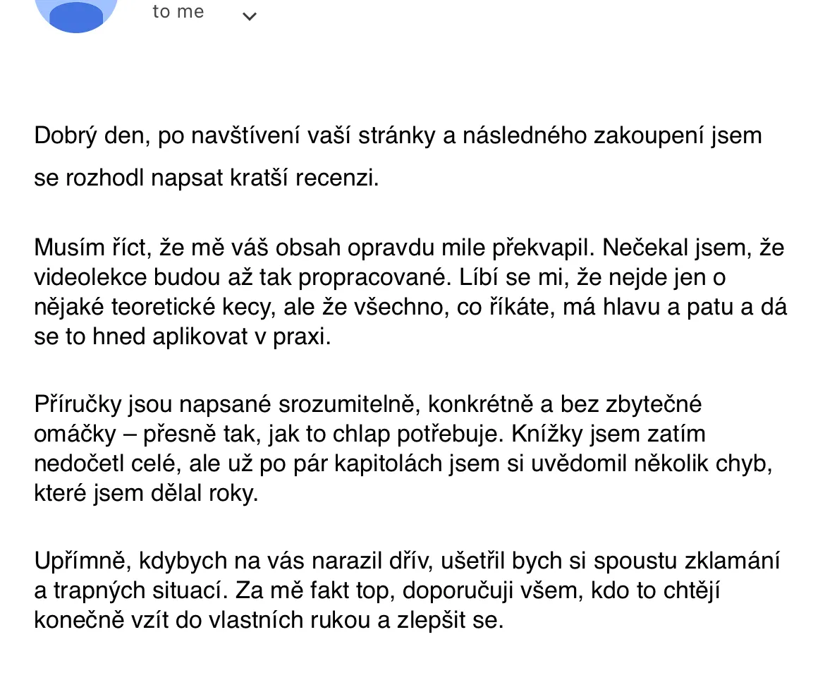 Reálná recenze studenta PADS