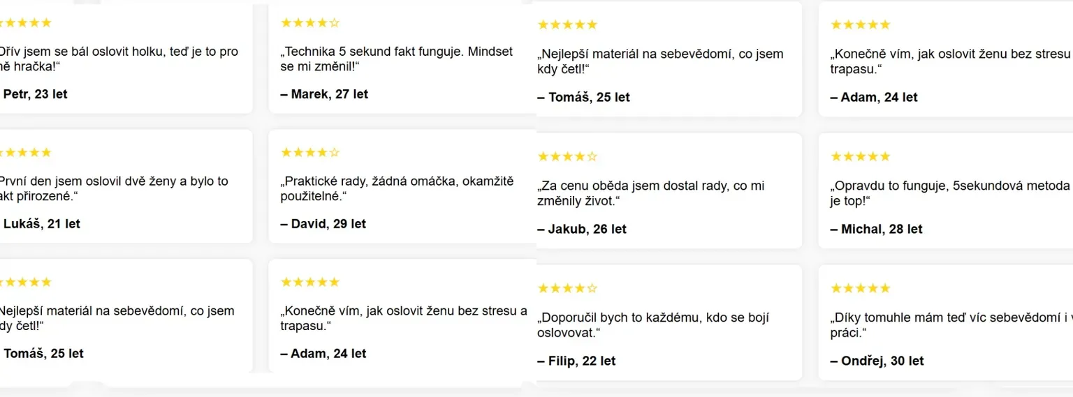 Hodnocení studentů PADS – 5 hvězdiček